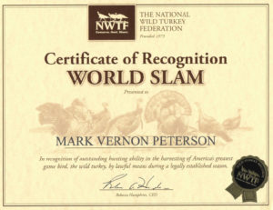 NWTF World Turkey Slam Certificate
