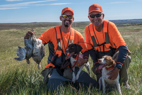 Mark and Earl Peterson hunt Sharp-Tailed Grouse with their dogs